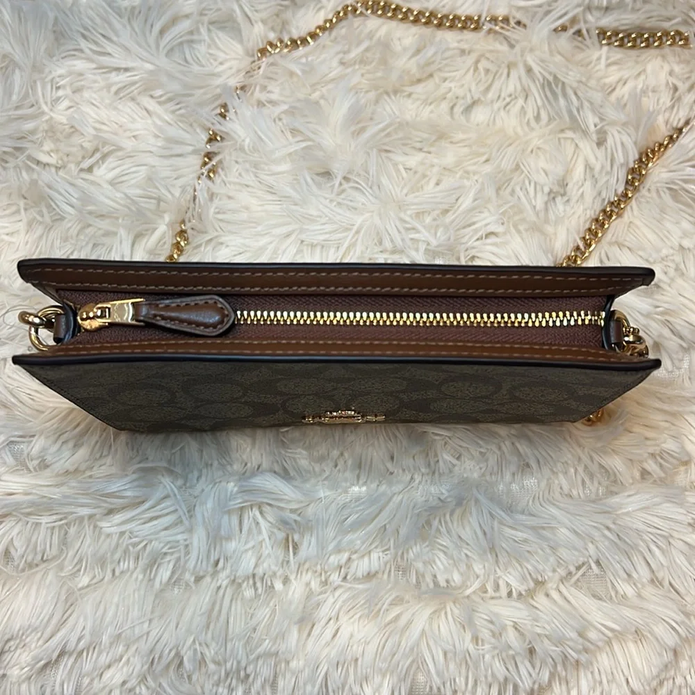 Coach Slim Crossbody Gold/Khaki Saddle - Picture 5 of 14